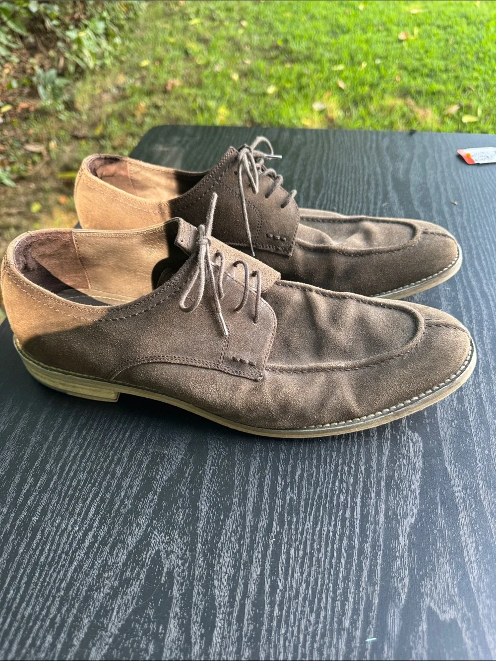 Joseph Abboud Brown Suede Lace-Up Derby Shoes